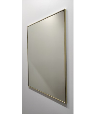 Зеркало прямоугольной формы в  металлической раме под золото глянцевое, Р2001.