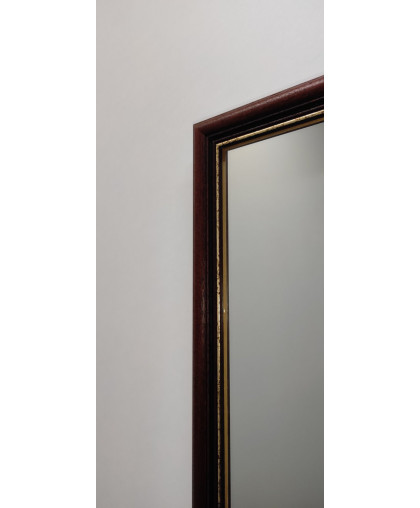 Зеркало прямоугольной формы в  деревянной раме коричневого цвета  ДЕР К115R07