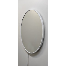 Зеркало круглой  формы в  раме белого цвета, из металла, различных диаметров,  Р2-056