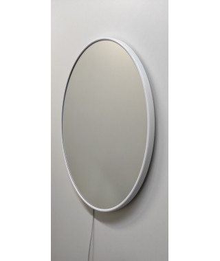 Зеркало круглой  формы в  раме белого цвета, из металла, различных диаметров,  Р2-056