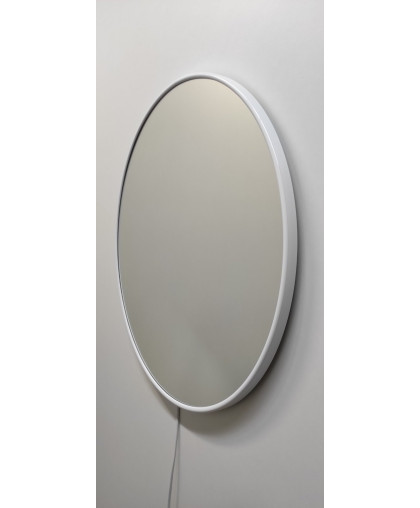 Зеркало круглой  формы в  раме белого цвета, из металла, различных диаметров,  Р2-056