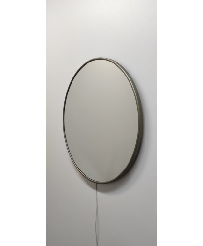 Зеркало круглой  формы в  раме цвета платина, из металла, различных диаметров,  Р2-011