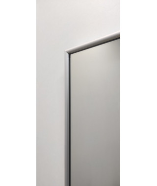 Зеркало прямоугольной формы в  металлической раме цвета матовый алюминий, Р2004.