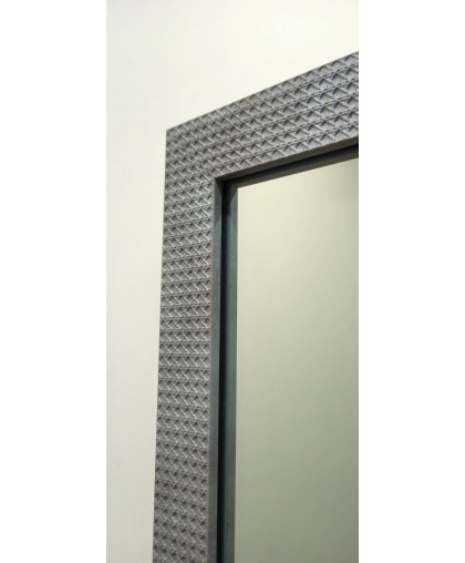 Зеркало прямоугольной формы разных размеров в декоративной пластиковой раме с фактурой, серого цвета , 2712Т-707-К Зеркало прямоугольной формы разных размеров в декоративной пластиковой раме с фактурой, серого цвета , 2712Т-707-К