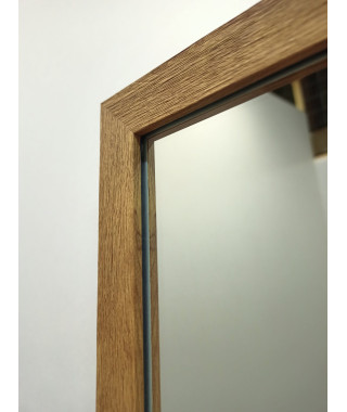 Зеркало прямоугольной формы разных размеров в  декоративной пластиковой раме под фактуру доски , цвета ольхи ,2712W-122К