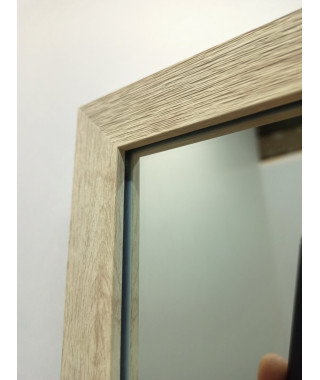 Зеркало прямоугольной формы разных размеров в  декоративной пластиковой раме под фактуру доски светло -серого цвета ,2712W-13