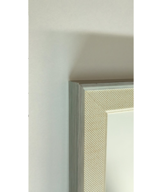 Зеркало прямоугольной формы разных размеров в  декоративной пластиковой раме серого цвета с тканой фактурой, 2716А-356-К