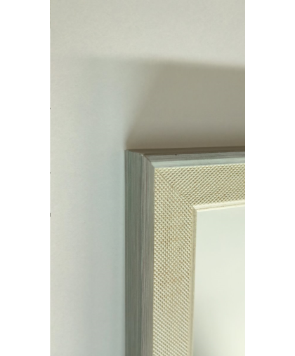 Зеркало прямоугольной формы разных размеров в декоративной пластиковой раме серого цвета с тканой фактурой, 2716А-356-К Зеркало прямоугольной формы разных размеров в декоративной пластиковой раме серого цвета с тканой фактурой, 2716А-356-К